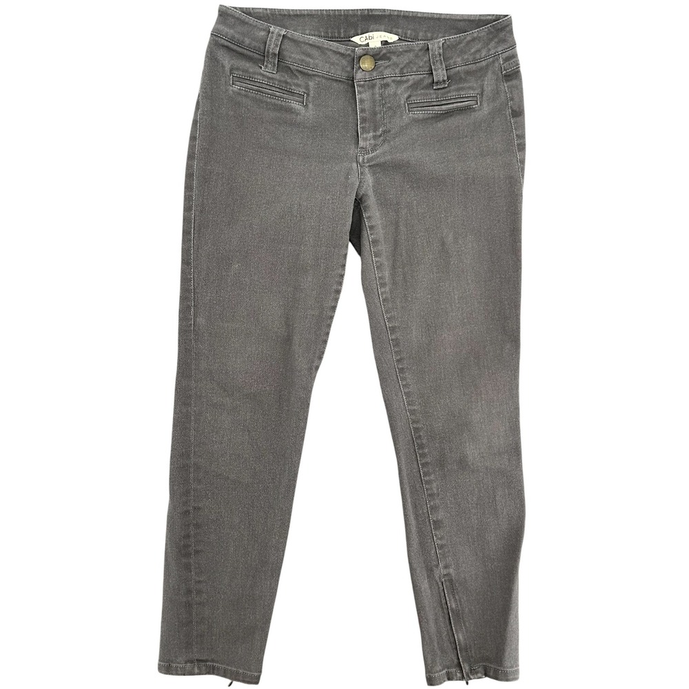 Cabi Jeans Gray Skinny Ankle Zip Pants Women Size 4